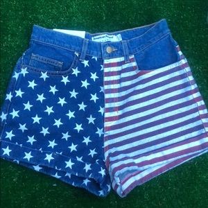 American Flag Denim Shorts American Apparel NWT